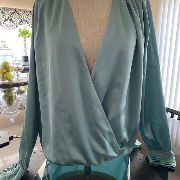 White House Black Market Tops - White House Black Market Aqua Blouse